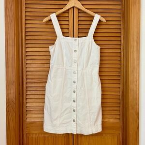 Madewell White Front-Button White Denim Mini Dress